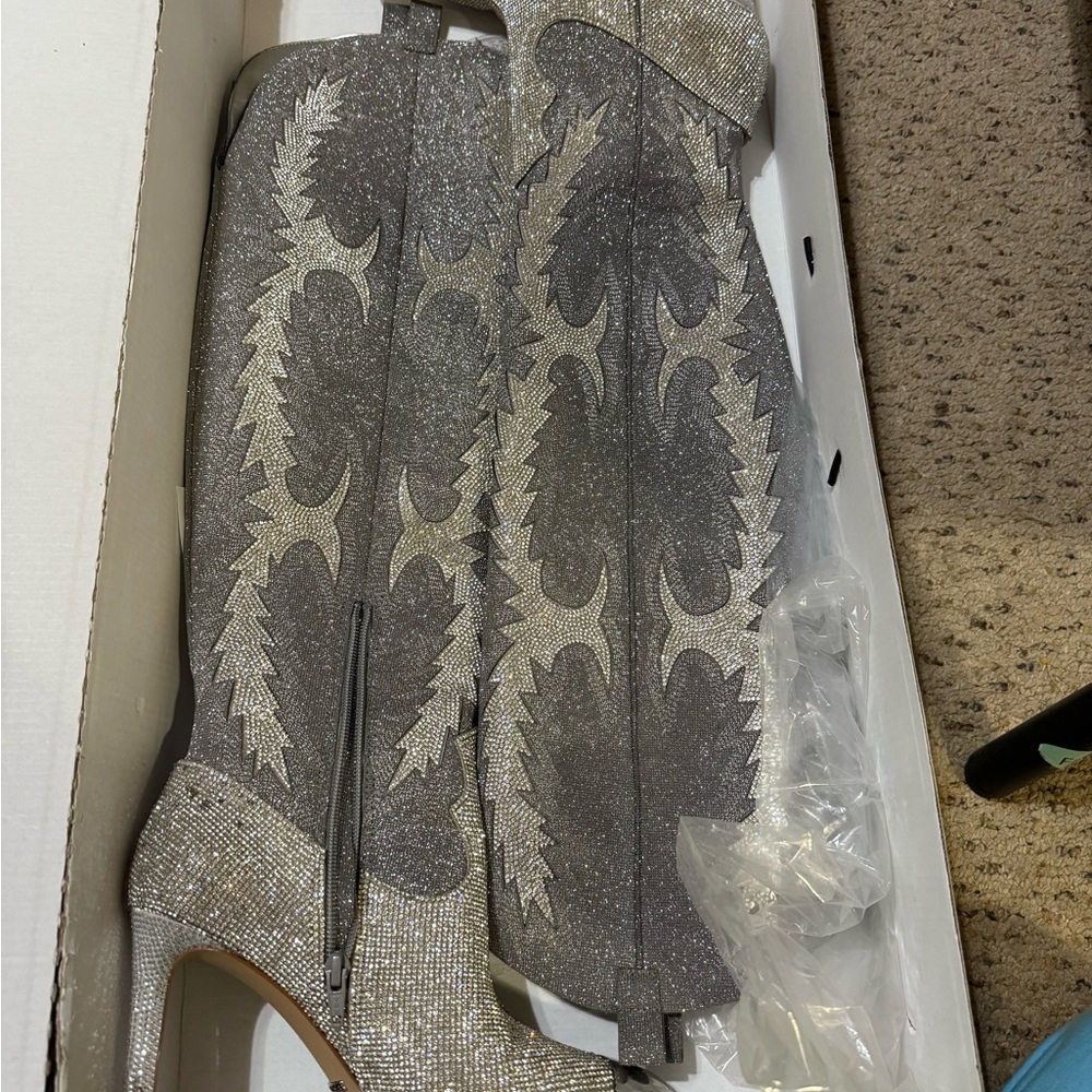 Silver Glitter Women's Boots